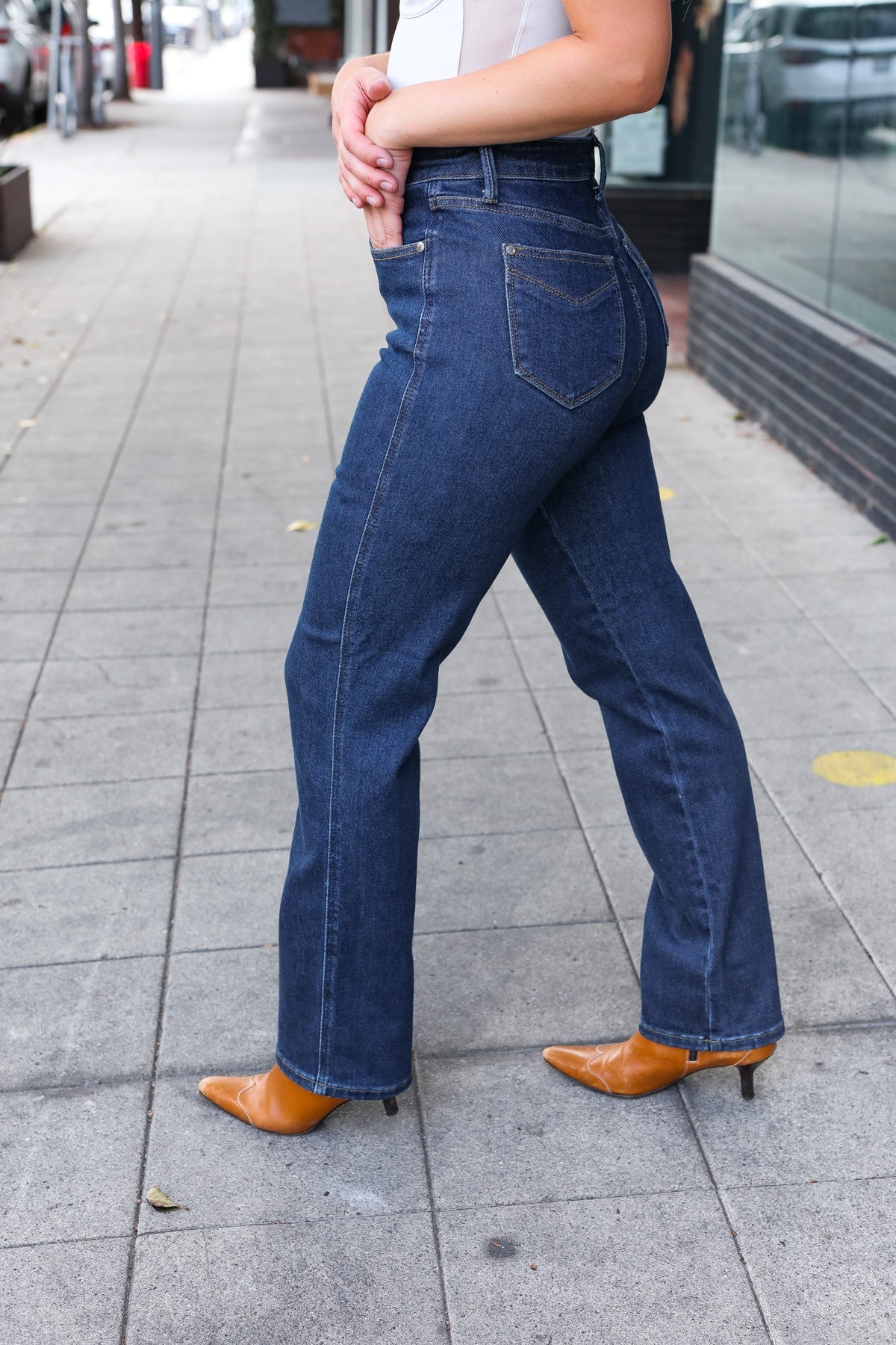 Judy Blue Dark Wash High Waisted Straight Fit Jeans